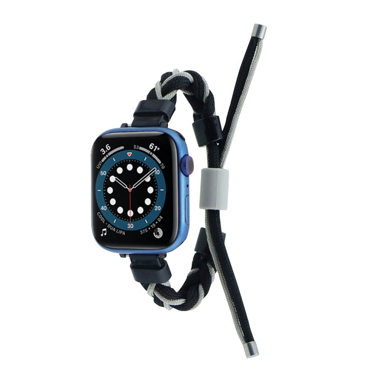 Silicone Bean Braided Cord Nylon Watch Band, For Apple Watch 8 41mm, For Apple Watch 8 45mm, For Apple Watch Ultra 2 49mm