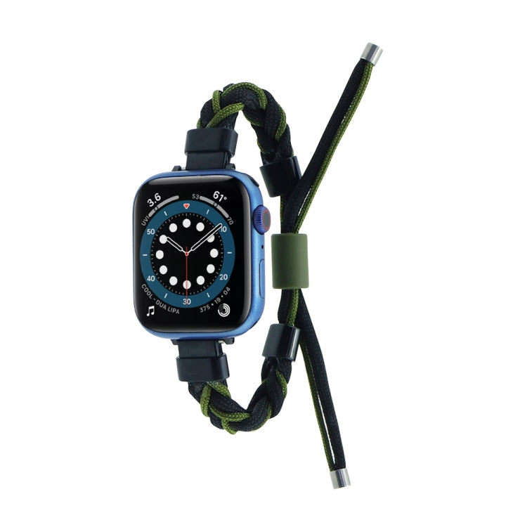 Silicone Bean Braided Cord Nylon Watch Band, For Apple Watch 8 41mm, For Apple Watch 8 45mm, For Apple Watch Ultra 2 49mm