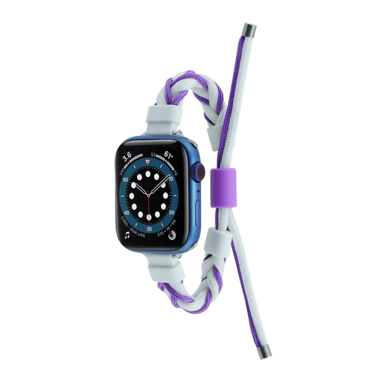 Silicone Bean Braided Cord Nylon Watch Band, For Apple Watch SE 2023 40mm, For Apple Watch Ultra 2 49mm, For Apple Watch 8 45mm