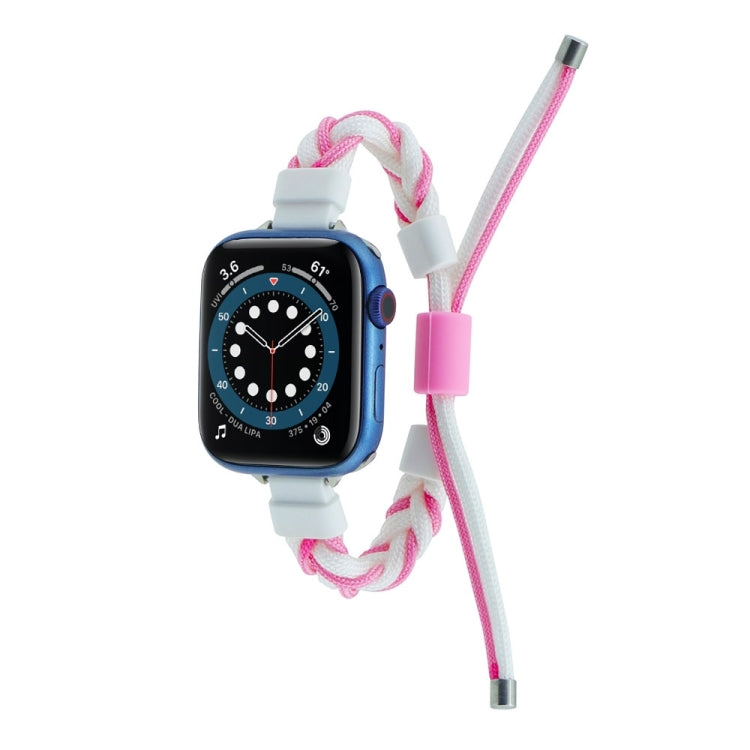 Silicone Bean Braided Cord Nylon Watch Band, For Apple Watch 8 41mm, For Apple Watch 8 45mm, For Apple Watch Ultra 2 49mm