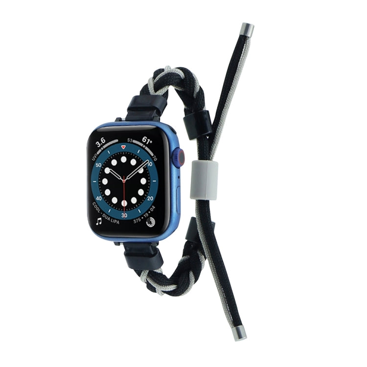 Silicone Bean Braided Cord Nylon Watch Band, For Apple Watch 8 41mm, For Apple Watch 8 45mm, For Apple Watch Ultra 2 49mm