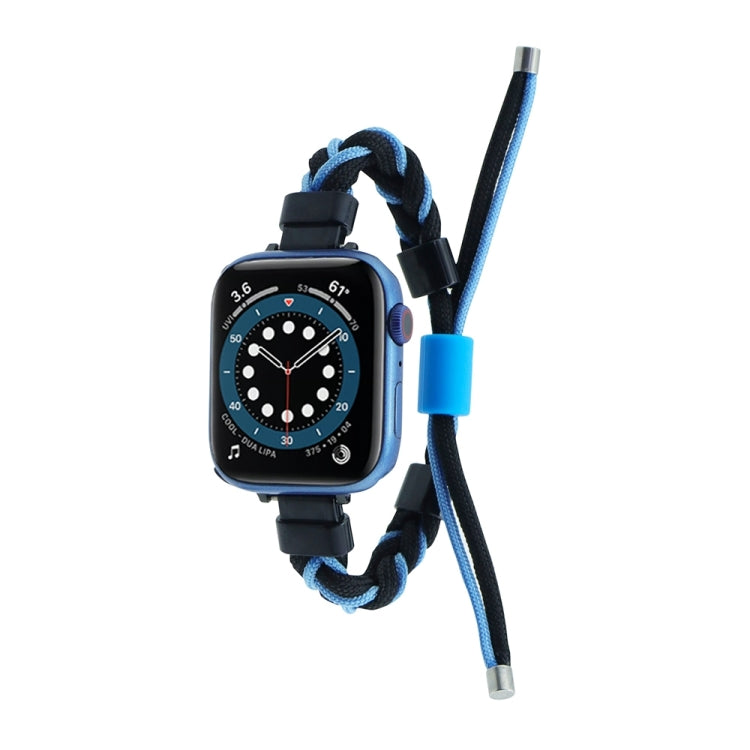 Silicone Bean Braided Cord Nylon Watch Band, For Apple Watch 8 41mm, For Apple Watch 8 45mm, For Apple Watch Ultra 2 49mm