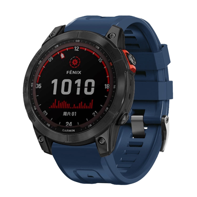 Screw Black Steel Buckle Silicone Watch Band, For Garmin Forerunner 965 / 955 / 945 / 935