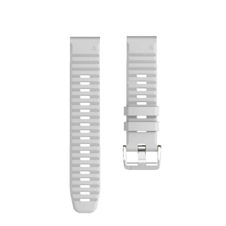Screw Silver Steel Buckle Silicone Watch Band, For Garmin Forerunner 965 / 955 / 945 / 935, For Garmin Tactix 7 Pro / Fenix 7X / 6X Pro