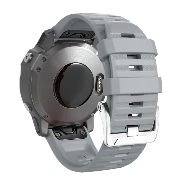 Screw Silver Steel Buckle Silicone Watch Band, For Garmin Forerunner 965 / 955 / 945 / 935, For Garmin Tactix 7 Pro / Fenix 7X / 6X Pro