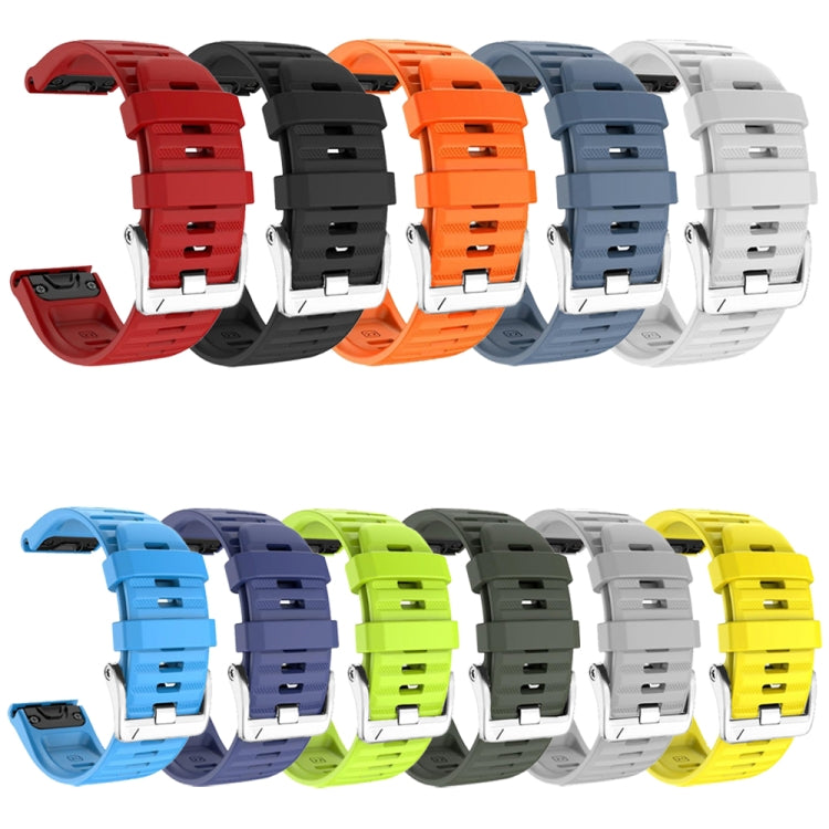 Screw Silver Steel Buckle Silicone Watch Band, For Garmin Forerunner 965 / 955 / 945 / 935, For Garmin Tactix 7 Pro / Fenix 7X / 6X Pro