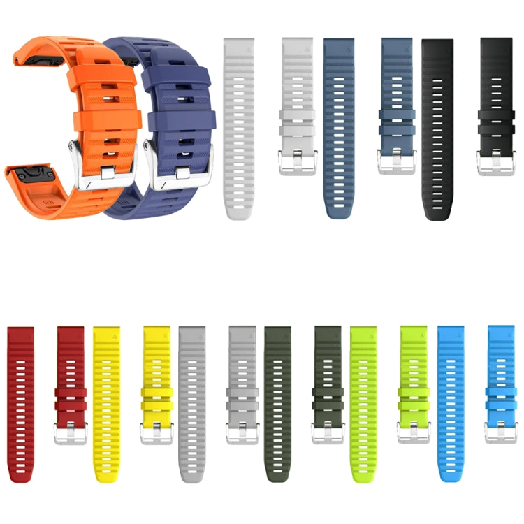 Screw Silver Steel Buckle Silicone Watch Band, For Garmin Forerunner 965 / 955 / 945 / 935, For Garmin Tactix 7 Pro / Fenix 7X / 6X Pro