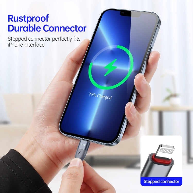 DUZZONA A1 PD 20W Type-C to 8 Pin Fast Charging Data Cable, 2m, 3m