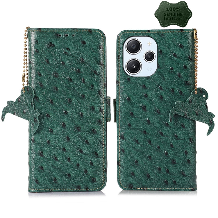 Ostrich Pattern Genuine Leather RFID Phone Case