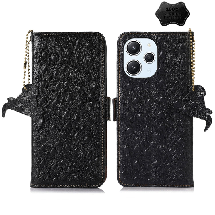 Ostrich Pattern Genuine Leather RFID Phone Case, For Xiaomi Poco C65 / Redmi 13C, For Xiaomi Redmi 12, For Xiaomi Redmi Note 13R Pro, For Xiaomi 13T/Redmi K60 Ultra, For Xiaomi Redmi Note 13 Pro+