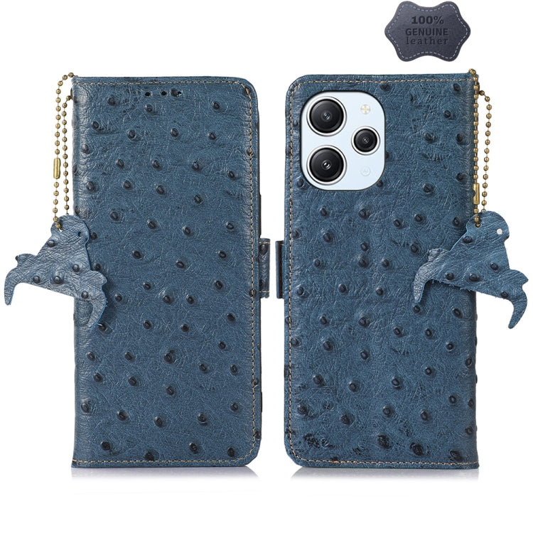 Ostrich Pattern Genuine Leather RFID Phone Case