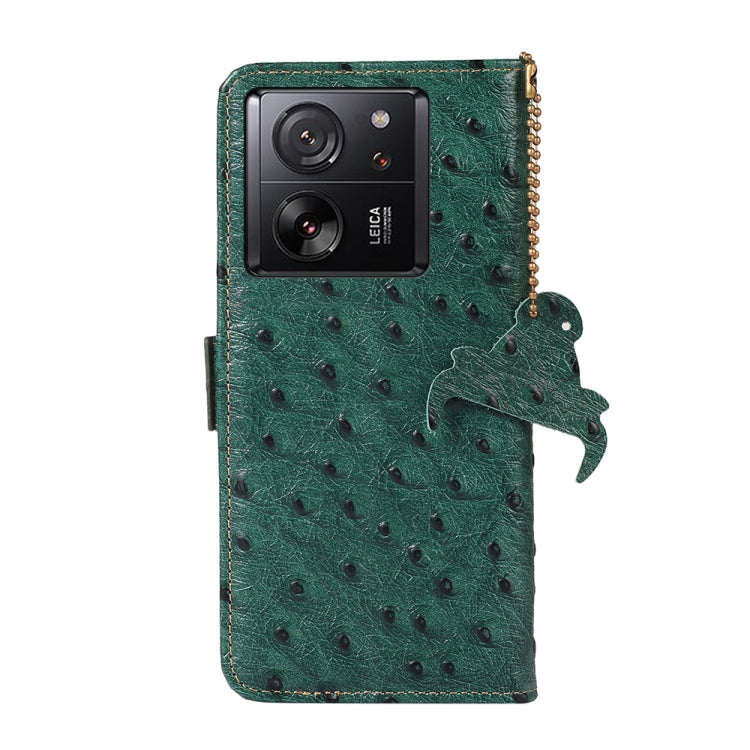 Ostrich Pattern Genuine Leather RFID Phone Case