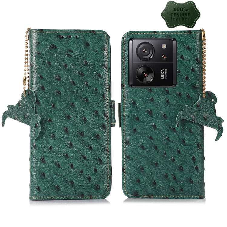 Ostrich Pattern Genuine Leather RFID Phone Case, For Xiaomi Poco C65 / Redmi 13C, For Xiaomi Redmi 12, For Xiaomi Redmi Note 13R Pro, For Xiaomi 13T/Redmi K60 Ultra, For Xiaomi Redmi Note 13 Pro+