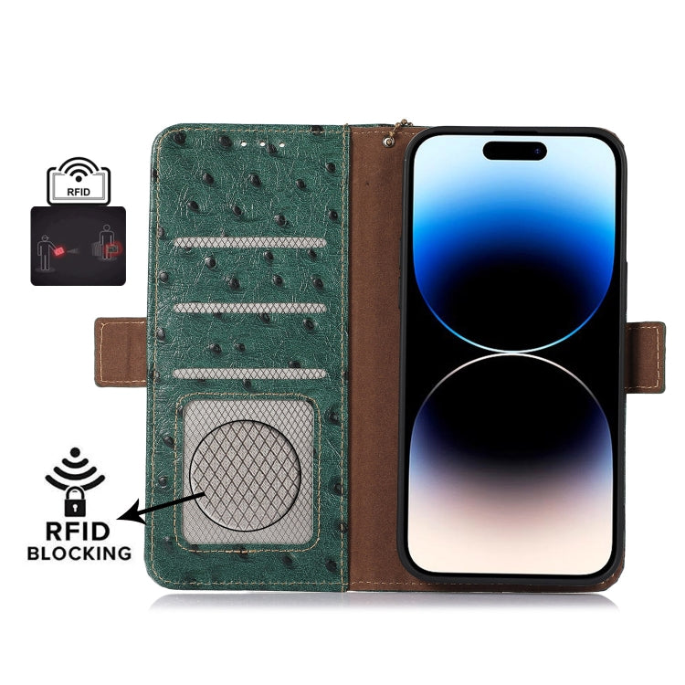 Ostrich Pattern Genuine Leather RFID Phone Case, For Xiaomi Poco C65 / Redmi 13C, For Xiaomi Redmi 12, For Xiaomi Redmi Note 13R Pro, For Xiaomi 13T/Redmi K60 Ultra, For Xiaomi Redmi Note 13 Pro+