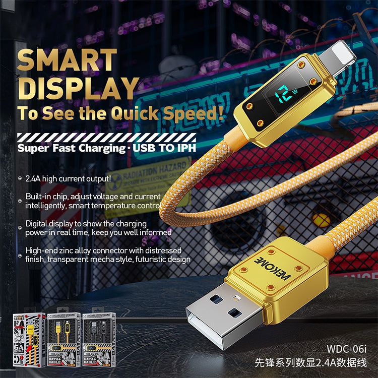 WK WDC-06i 2.4A USB to 8 Pin Digital Display Data Cable, Length: 1m, WDC-06i