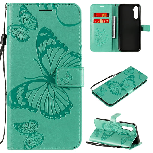3D butterfly embossed leather flip case for Realme 6 with card slots and wallet