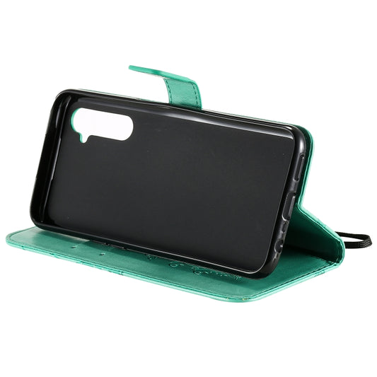 Butterfly embossed leather case for Realme 6 displaying stand holder position