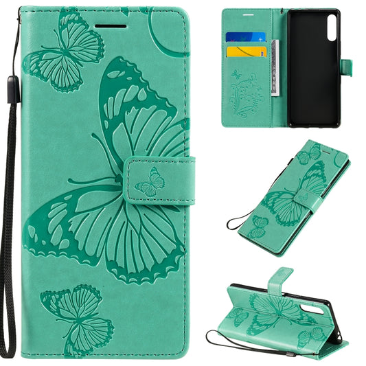 3D embossed butterflies leather flip case with card slot wallet for Sony Xperia L4