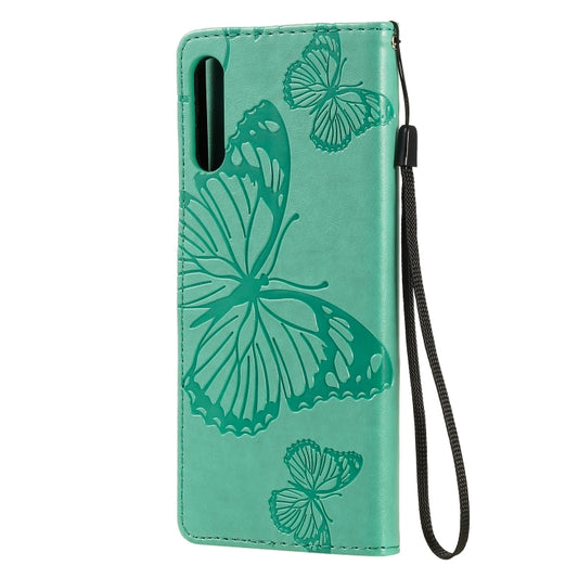 Front view 3D butterflies design horizontal flip case Sony Xperia 10 II
