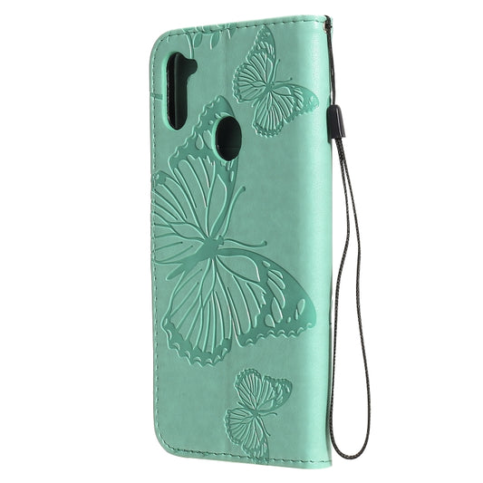 Front and back view horizontal flip leather case with butterfly design Galaxy A21s