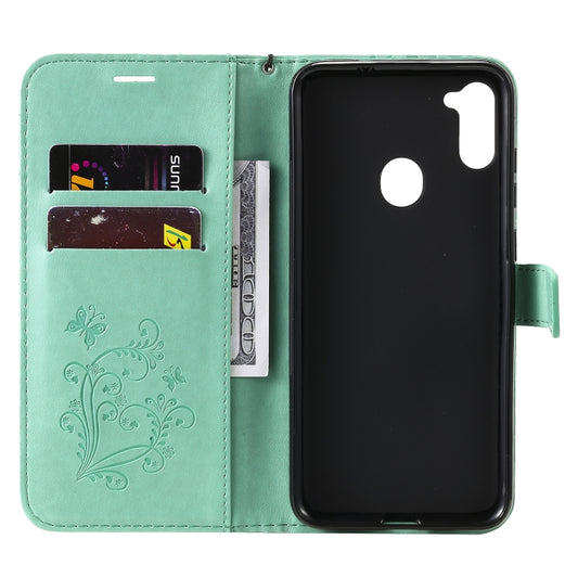 Butterfly embossing texture close-up premium leather Galaxy A31 phone case