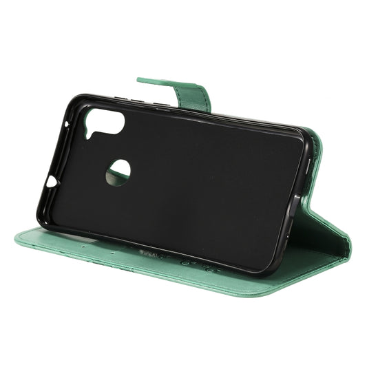 Side profile 3D butterfly embossed leather case with stand holder Galaxy A21s