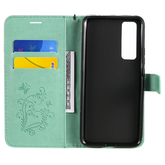 Multi-functional flip cover with 3D butterfly pattern Huawei Nova 7 Pro kickstand