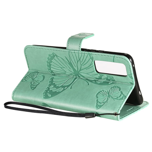 Detailed butterfly embossing on premium leather Huawei P40 Lite 5G case with storage
