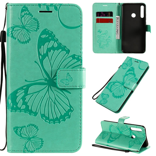 3D butterfly embossed leather flip case for Huawei Y7P with card holder and wallet