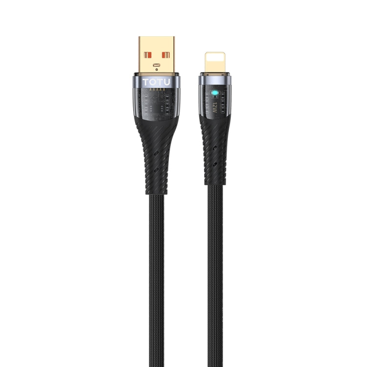 TOTU CB-8-L 12W USB to 8 Pin Transparent Braided Data Cable, Length: 1.5m, CB-8-L