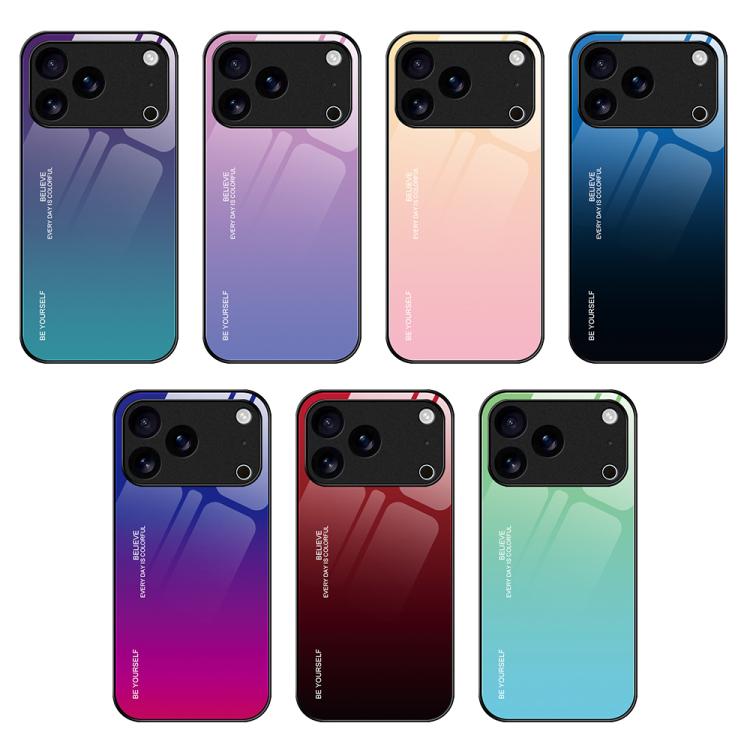 Gradient Color Glass Phone Case, For iPhone 17 Pro Max, For iPhone 17 Pro, For iPhone 17