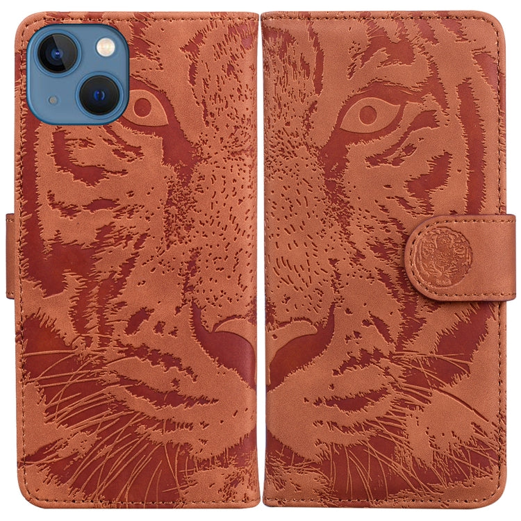 Tiger Embossing Pattern Leather Phone Case, For iPhone 15, For iPhone 14 Plus, For iPhone 14, For iPhone 14 Pro