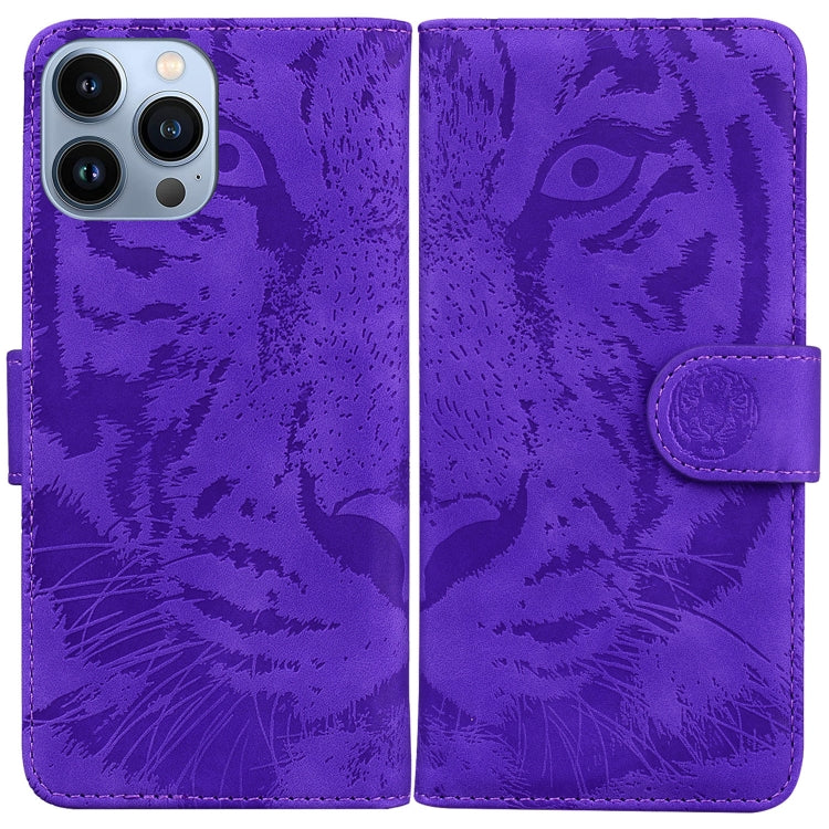 Tiger Embossing Pattern Leather Phone Case, For iPhone 14 Pro Max