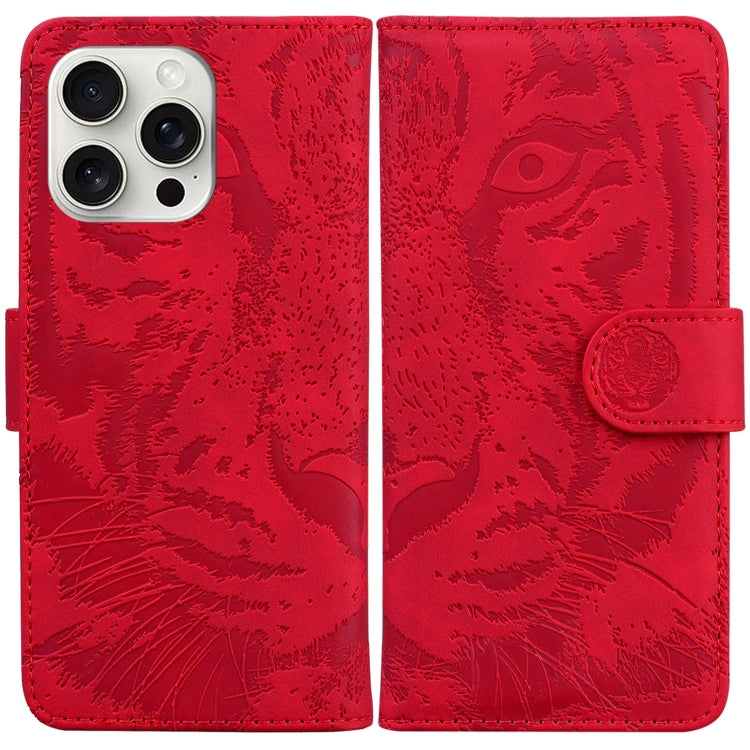 Tiger Embossing Pattern Leather Phone Case, iPhone 16e, For iPhone 16 Pro Max, For iPhone 16 Pro, For iPhone 16 Plus