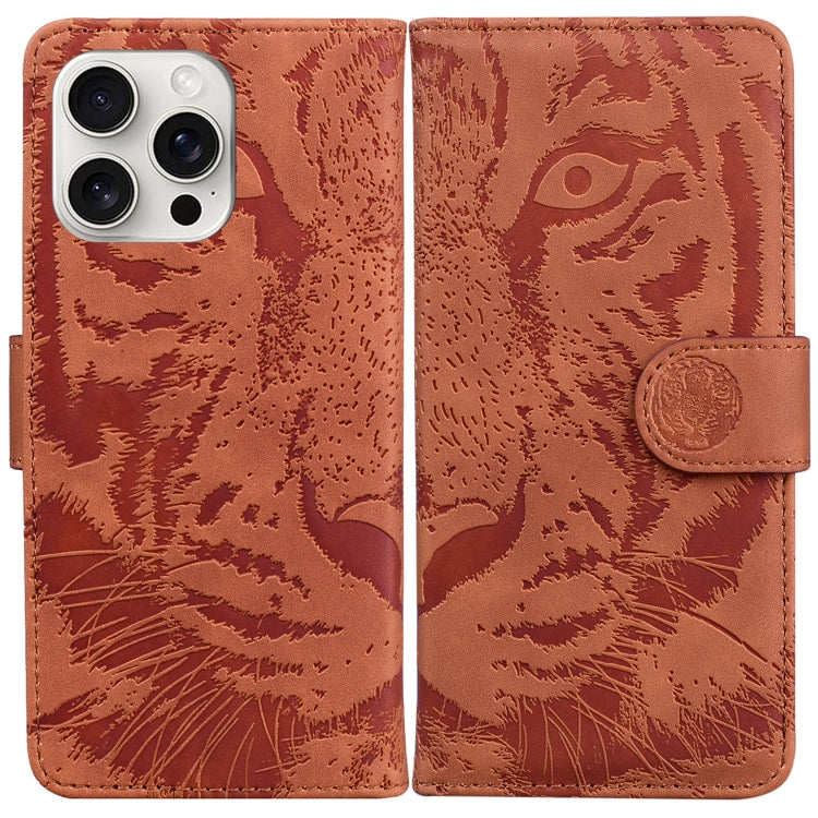 Tiger Embossing Pattern Leather Phone Case, iPhone 16e, For iPhone 16 Pro Max, For iPhone 16 Pro, For iPhone 16 Plus