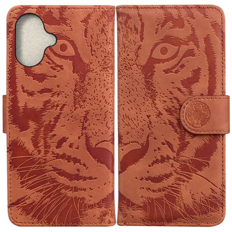 Tiger Embossing Pattern Leather Phone Case, iPhone 16e, For iPhone 16 Pro Max, For iPhone 16 Pro, For iPhone 16 Plus