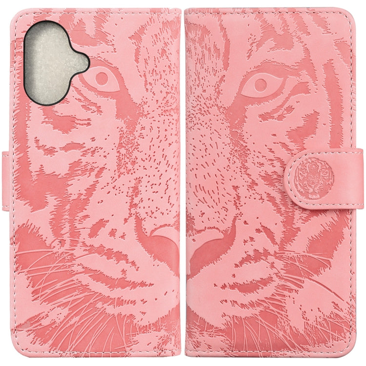Tiger Embossing Pattern Leather Phone Case, iPhone 16e, For iPhone 16 Pro Max, For iPhone 16 Pro, For iPhone 16 Plus