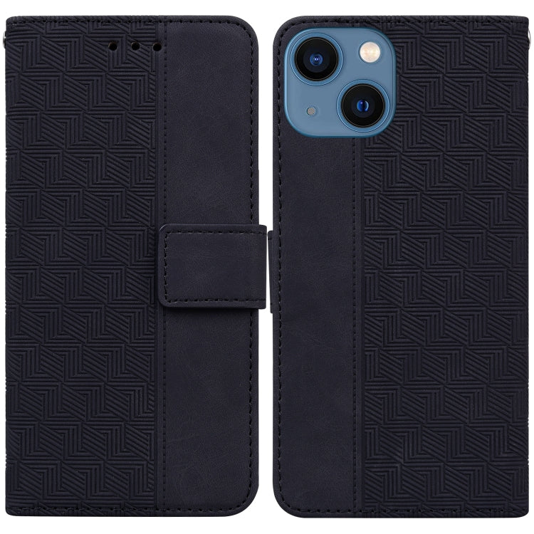 Geometric Embossed Leather Phone Case, For iPhone 15