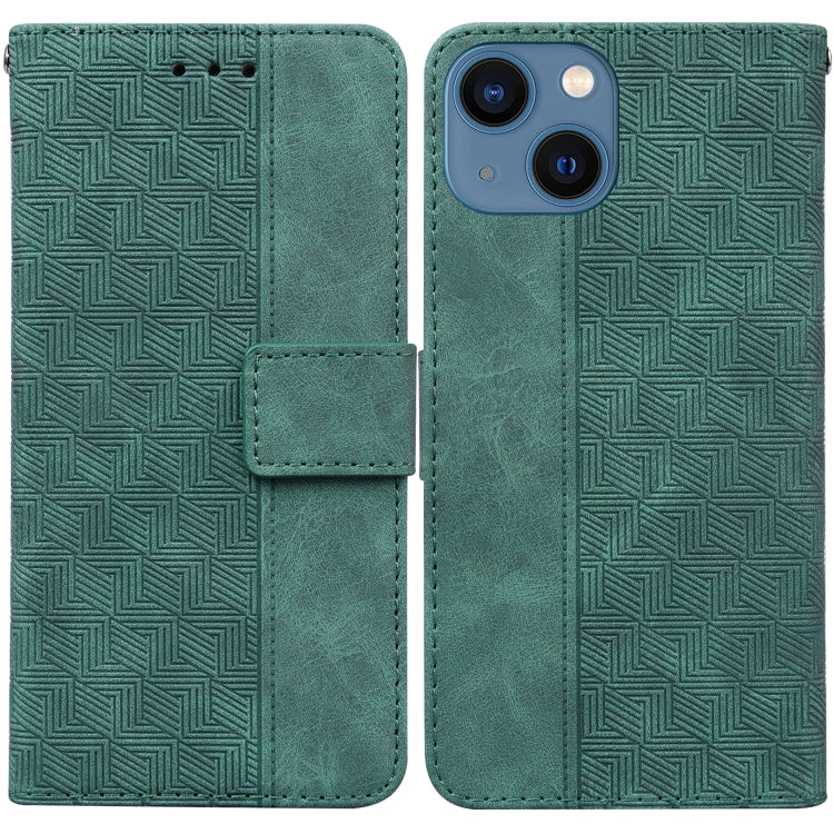 Geometric Embossed Leather Phone Case, For iPhone 15