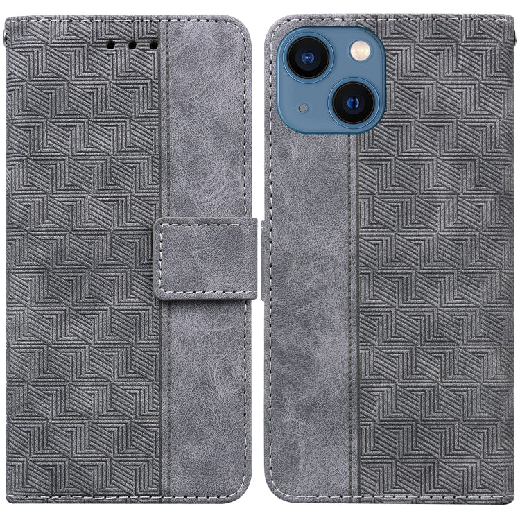 Geometric Embossed Leather Phone Case, For iPhone 15