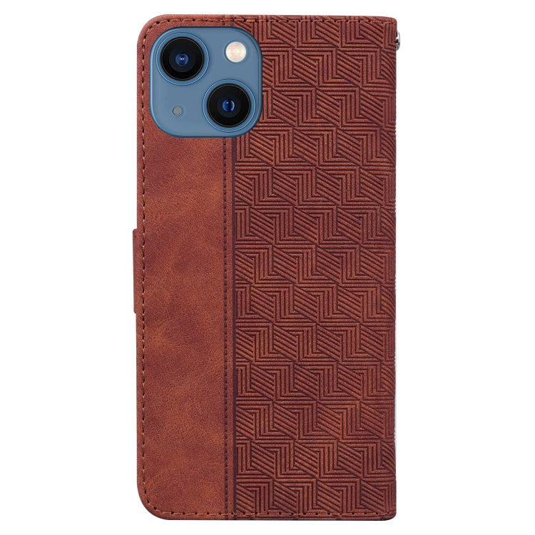 Geometric Embossed Leather Phone Case, For iPhone 15