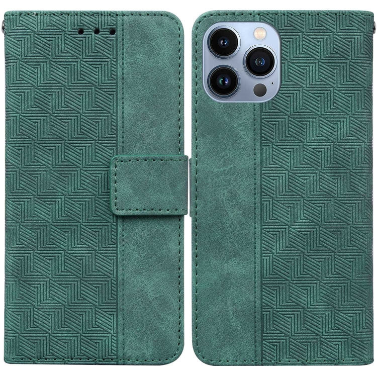 Geometric Embossed Leather Phone Case, For iPhone 16, For iPhone 15 Pro Max, For iPhone 15 Pro, For iPhone 15 Plus