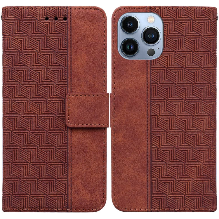 Geometric Embossed Leather Phone Case, For iPhone 16, For iPhone 15 Pro Max, For iPhone 15 Pro, For iPhone 15 Plus