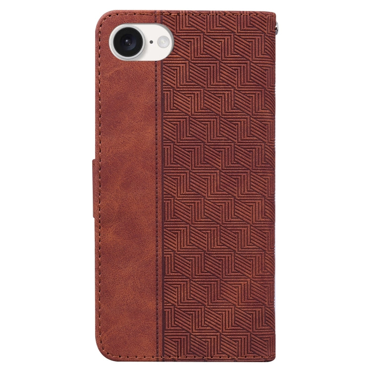 Geometric Embossed Leather Phone Case, iPhone 16e, For iPhone 16 Pro Max, For iPhone 16 Pro, For iPhone 16 Plus
