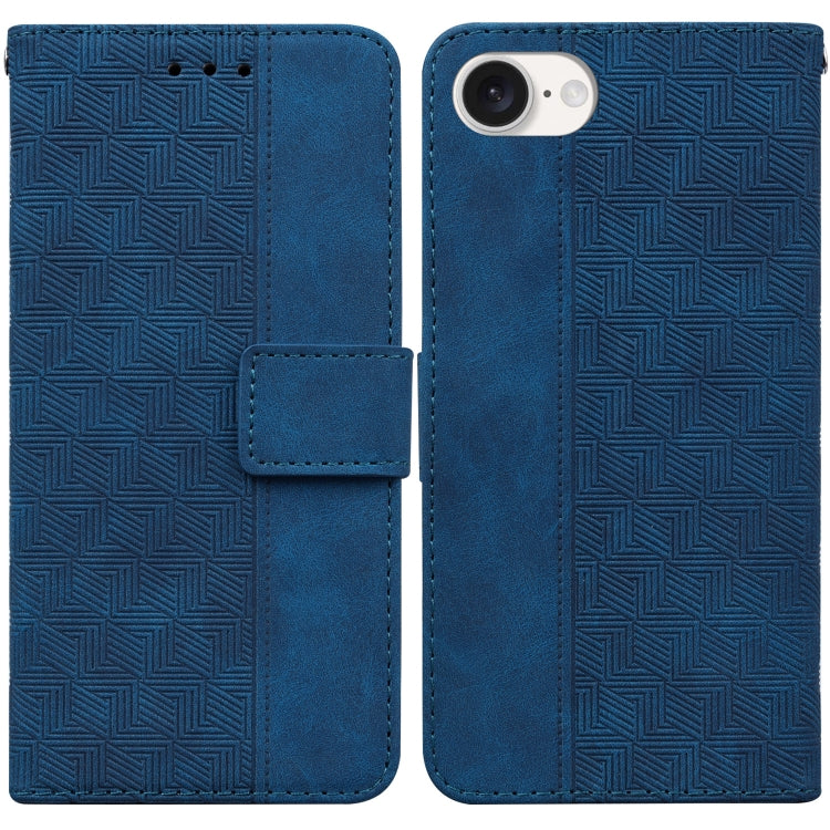 Geometric Embossed Leather Phone Case, iPhone 16e, For iPhone 16 Pro Max, For iPhone 16 Pro, For iPhone 16 Plus