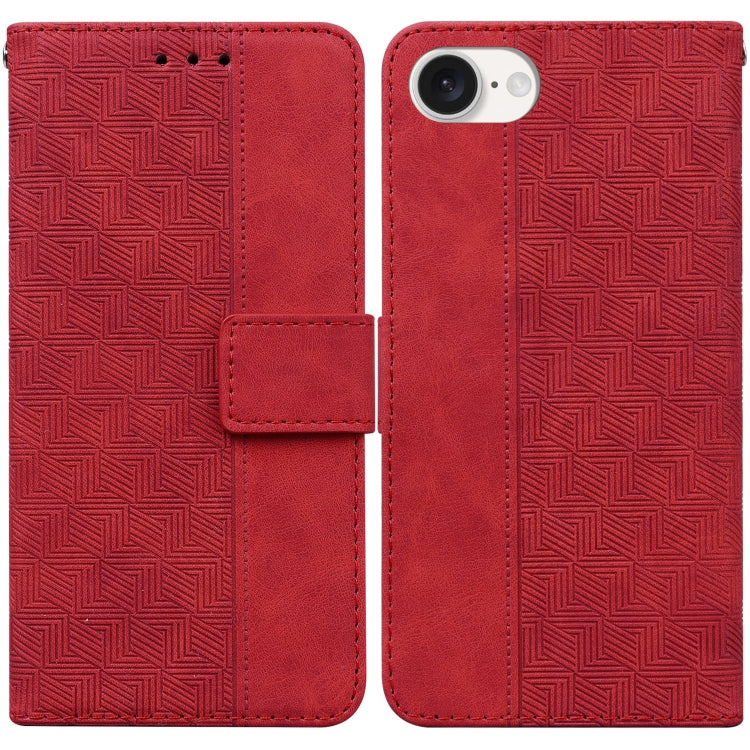 Geometric Embossed Leather Phone Case, iPhone 16e, For iPhone 16 Pro Max, For iPhone 16 Pro, For iPhone 16 Plus