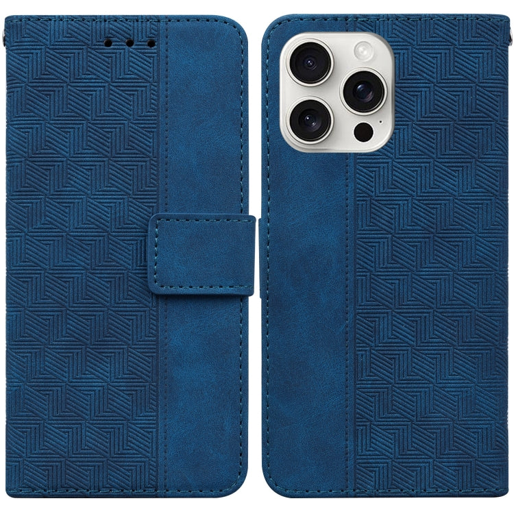 Geometric Embossed Leather Phone Case, iPhone 16e, For iPhone 16 Pro Max, For iPhone 16 Pro, For iPhone 16 Plus