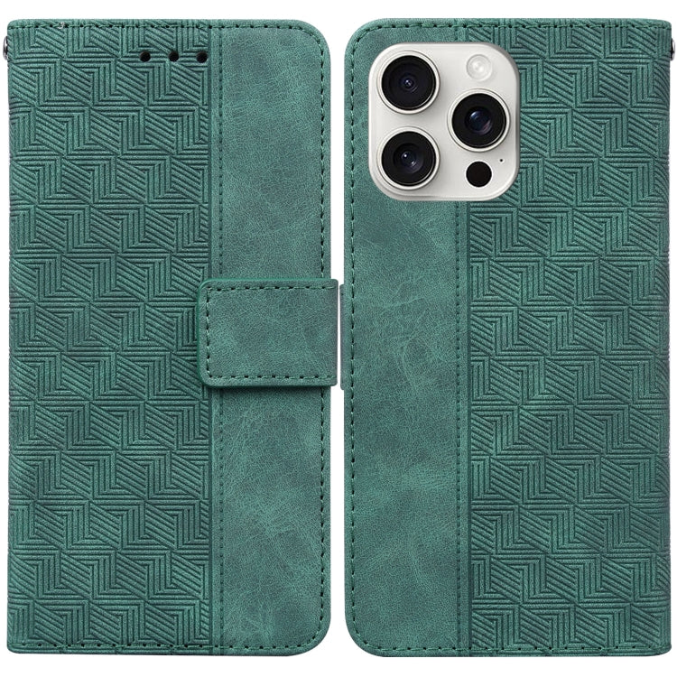 Geometric Embossed Leather Phone Case, iPhone 16e, For iPhone 16 Pro Max, For iPhone 16 Pro, For iPhone 16 Plus