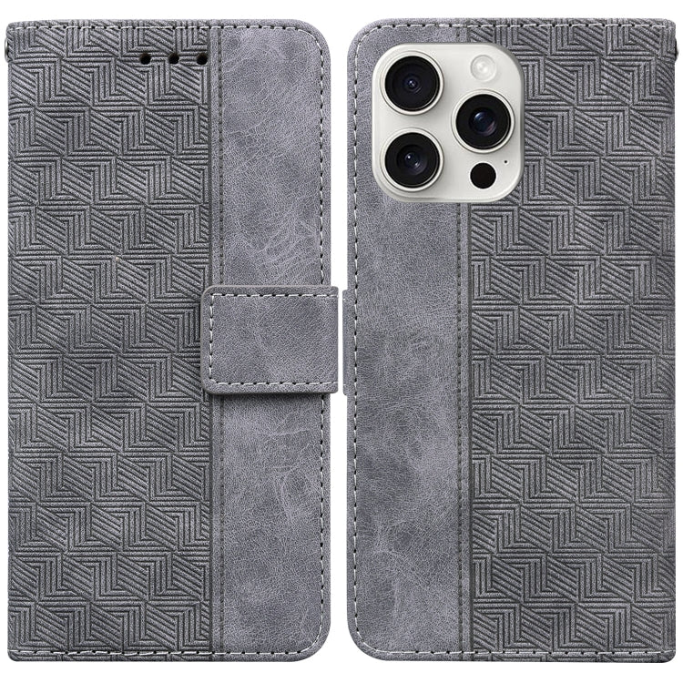 Geometric Embossed Leather Phone Case, iPhone 16e, For iPhone 16 Pro Max, For iPhone 16 Pro, For iPhone 16 Plus
