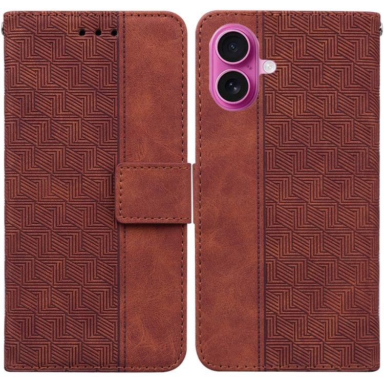 Geometric Embossed Leather Phone Case, For iPhone 17 Pro Max, For iPhone 17 Pro, For iPhone 17, For iPhone 17 Air